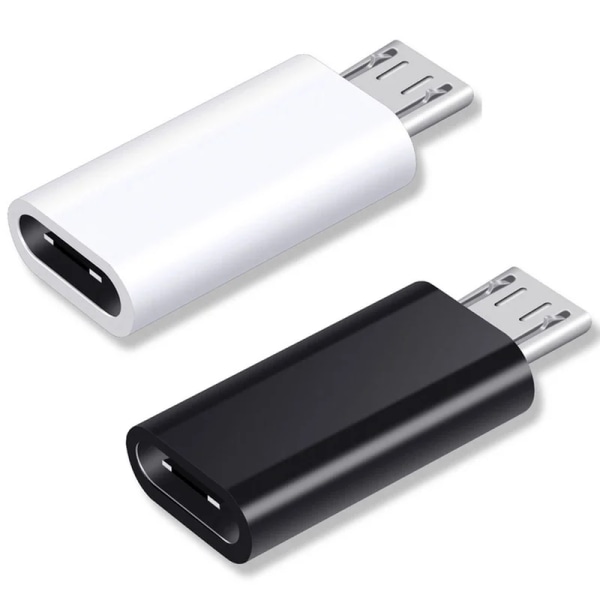 Adaptator Micro USB mâle vers Type C femelle USB-C-anslutning konverterare för laddning för Xiaomi Huawei Redmi-adapter Android 3pcs Black