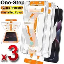 3pcs One Step Installation HD Tempered Glass For iPhone 18 Full Glue Screen Protector