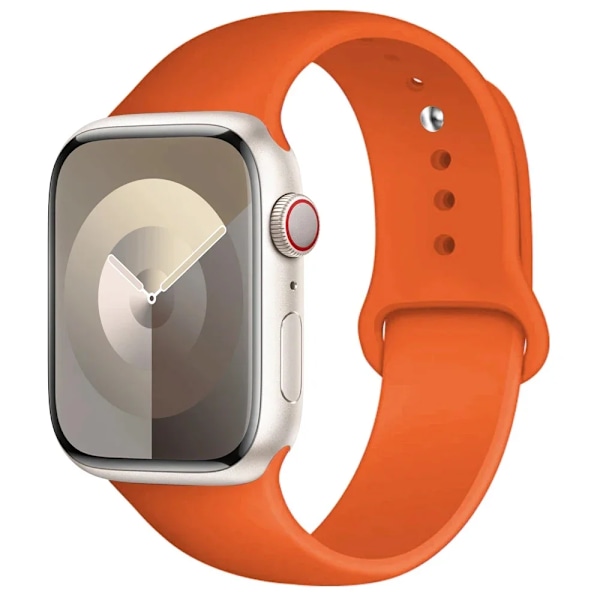 Silikonarmband för Apple Watch armband 44mm 45mm 40mm 41mm 42-38mm 45 mm sportarmband iwatch serie 8 7 6 5 4 3 SE 9 Ultra 2 49mm 2 Apricot 38mm-40mm-41mm M-L