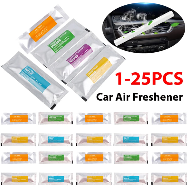 25-1 st Car Air Vent Clip Freshener Parfym Dofter Refill Aroma Stick Car Diffuser Vent Clip Lavendel Osmanthus Parfym Stick 10pcs Lemon