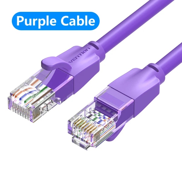Vention-kabel Ethernet Cat 6 för portabel router, 4 par torsadées, cordon réseau RJ45 Internet UTP Cat6 Lan 5M Purple CAT6 Cable