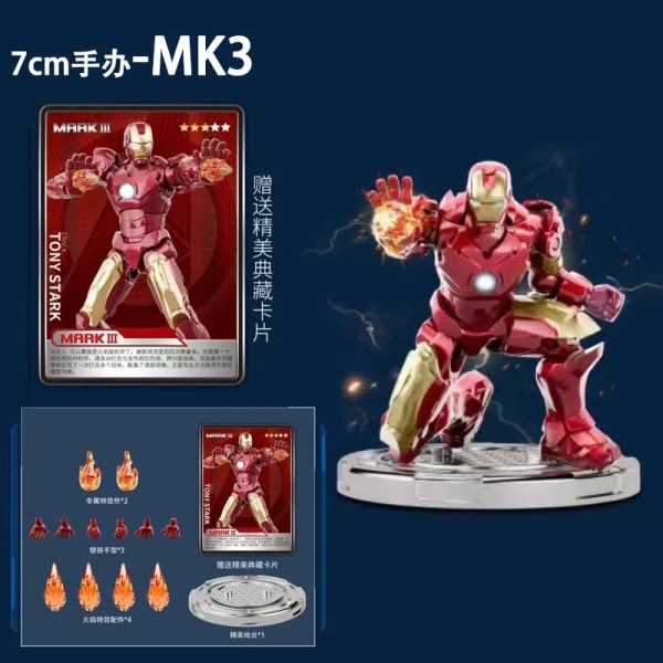 Original Leksaker Block Tegel Byggnad Iron Man Legends MK1 MK2 MK3 MK4 MK5 MK6 MK7 Tony Stark DIY Modell Action Figur Present MK3 Boxed