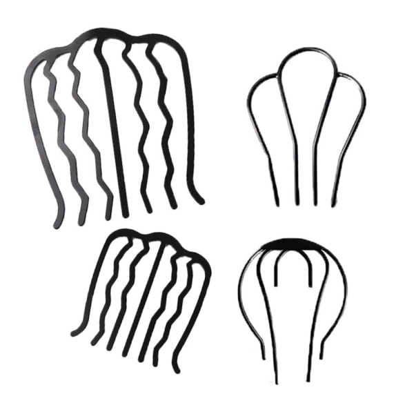 Hårklämma Hårnålsbulle Chignon-nål Hårgaffel Franska hårnålar 4-stifts hårstift Bulle-hårhållare tillbehör för kvinnor och flickor