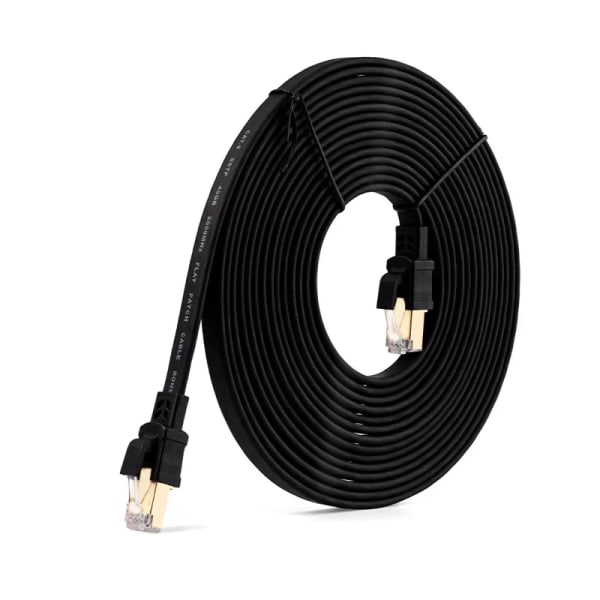 Kabel Ethernet Cat8, 40Gbps, 2000MHz, Rj45, 20/15/10/3/2m, via router och ordinarie bärbar 2M Black