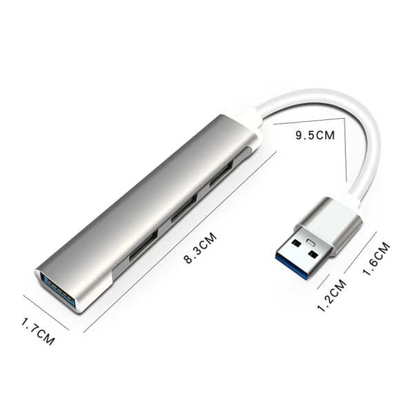 Adaptateur multi-séparateur OTG för Xiaomi, Huawei, Lenovo, Macbook Pro, USB 3.0, 3.1, Portar USB 3.0, 4 portar, luftiga USB S6 Type C 2.0 USB 4-in-1 Black CHINA