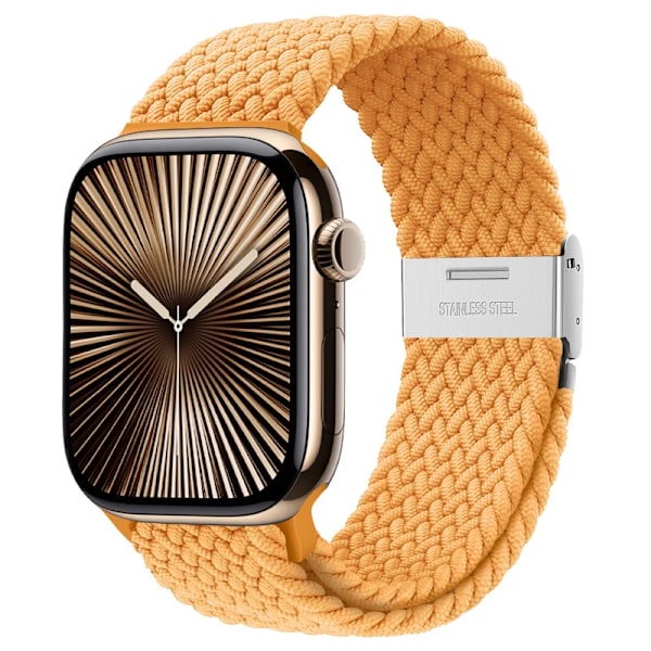 Armband för Apple Watch 46mm 45mm 44mm 49mm 40mm 41mm 42mm Flätad loop correa armband iWatch serie 10 8 9 7 5 se 6 4 Ultra Maize 38 40 41 S10-42 mm