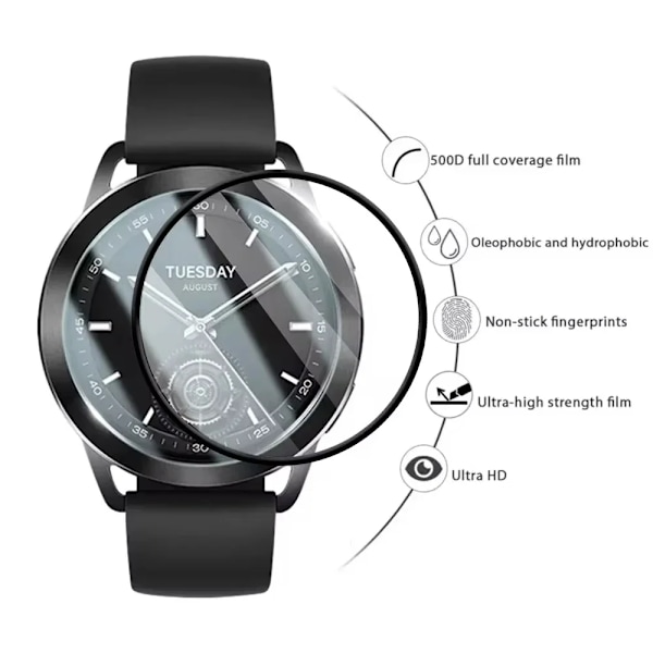 Mjukt skärmskydd för Xiaomi Mi Watch S3 Smartwatch Full Cover 9D Böjd För Mi Watch S3 HD Klar Skyddsfilm Ej Glas 3 PCS For MI Watch S3