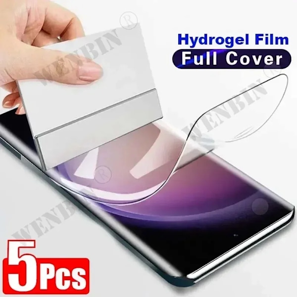 5 st Hydrogelfilm för Samsung Galaxy S25 Ultra S24 Ultra Plus FE Full Cover Skärmskydd för Samsung A56 A36 A26 A06 A16 Samsung S21 Plus Hydrogel film