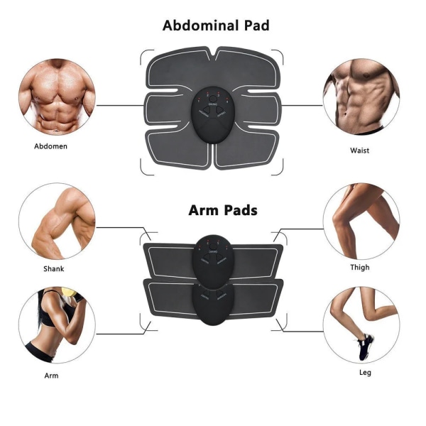 Abs Trainer EMS Magmuskelstimulator Trådlöst elektriskt toningbälte USB Ladda Viktminskning Hemgym Fitness Equiment Hot Pad gels