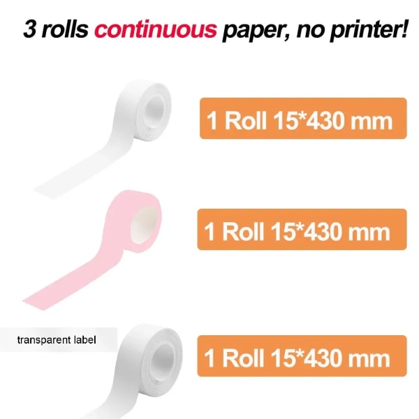 Minietikettskrivare P12 Bläckfri bärbar thermal Autoskärande självhäftande lång etikett Liknande P15 D11 D110 Etikettmaskin continuous paper