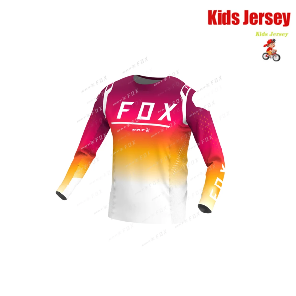 BAT FOX Motocrosströja för barn Downhilltröja Off Road Racing T-shirt Snabbtorkad Mountainbiketröja för barn Barnkläder KA-AL566 XXL
