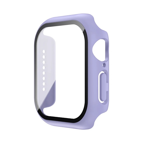 Härdat Glas+Skal För Apple Watch 38mm 40mm 41mm 42mm 44mm 45mm 46mm Skärmskydd Skyddande Fodral iWatch 10 8 7 9 6 SE 5 Lavender Purple Series 1 2 3 38MM