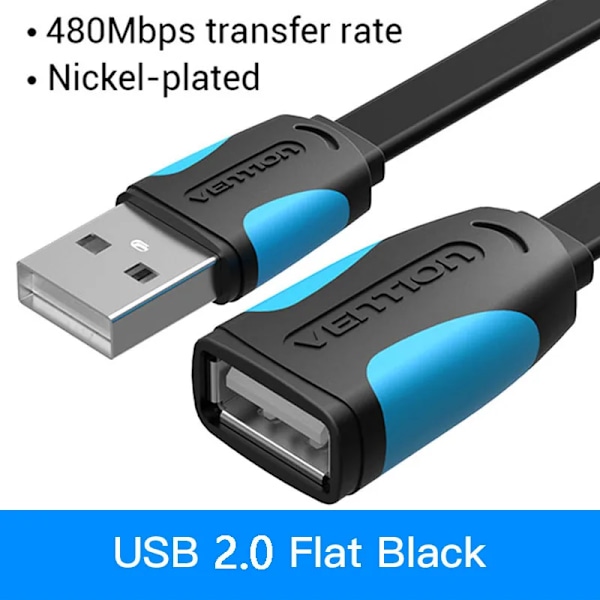 Vention USB 3.0 Förlängningskabel Hane till Hona Förlängningskabel Snabb USB 3.0 Kabel Förlängd för laptop PC USB 2.0 Förlängning USB 2.0 Black A10 3m