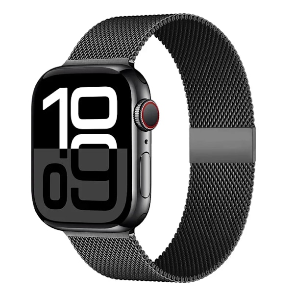 Milanese loop för Apple Watch armband 45mm 44mm 40mm 41mm 42mm-46mm stjärnljus armband iwatch serie 8 7 6 5 SE 9 10 Ultra 2 49mm Black 2 38-40-41-(S10)42mm