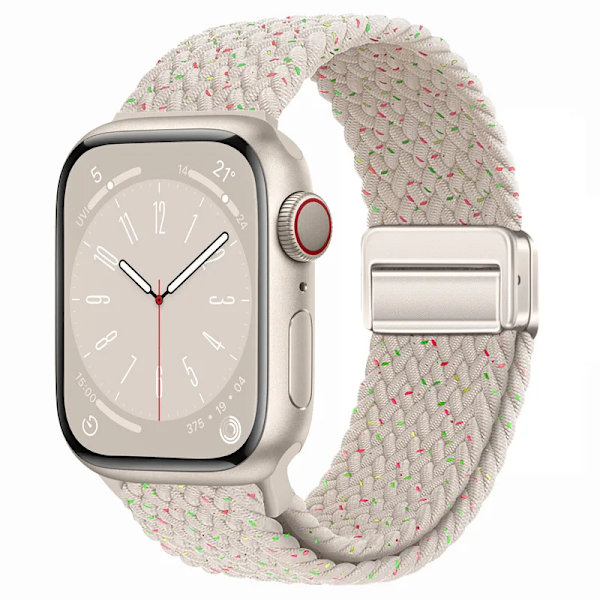 Flätat armband för Apple Watch Band 44mm 40mm 45mm 49mm 41mm 38 spänne Armband iWatch Series se 7 3 6 8 9 Ultra 2 Magnetiskt Band Starry Colors 42 44 45 46 49mm