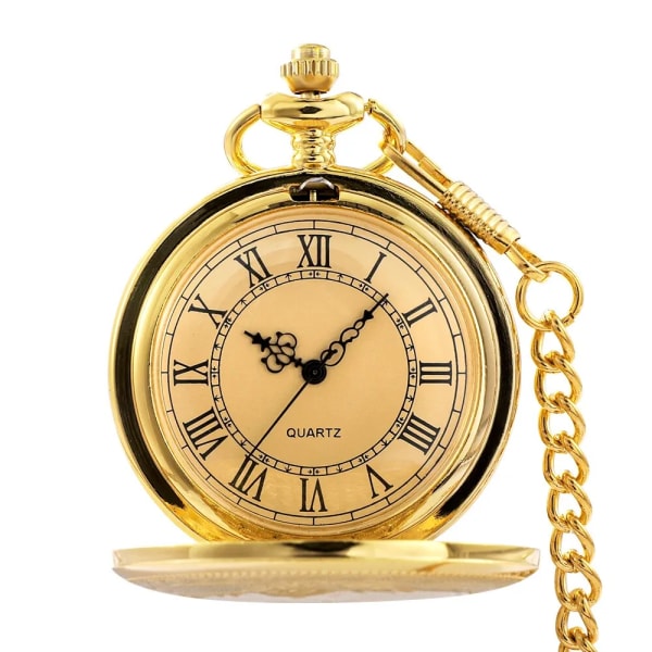 Antik Steampunk vintage romerska siffror kvarts watch Flerfärgat case Halsband Hänge Klockkedja Herr Damer Silver