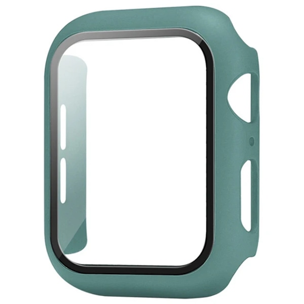 Glas+Skal För Apple Watch Fodral 9 8 7 6 SE 5 iWatch Tillbehör Skärmskydd Apple watch serie 44mm 40mm 41mm 45mm 42mm 38mm 17 Official Green Series 123 42MM