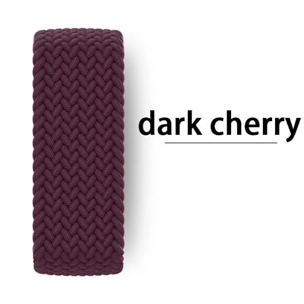 Flätat Solo Loop Armband för Apple Watch 44mm 45mm 42mm 40mm 41mm 46mm Armband correa iwatch Series Ultra 2 10 9 SE 8 7 6 5 Rem dark cherry M