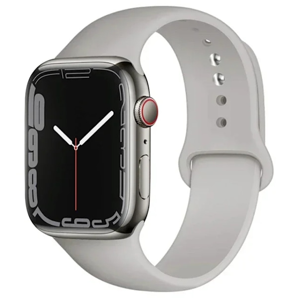 Silikonarmband för Apple Watch-armband 44mm 45mm 40mm 41mm 42-38mm 45 mm sportarmband iwatch serie 8 7 6 5 4 3 SE 9 Ultra 2 49mm 18 light grey 38 40 41 S10-42mm ML