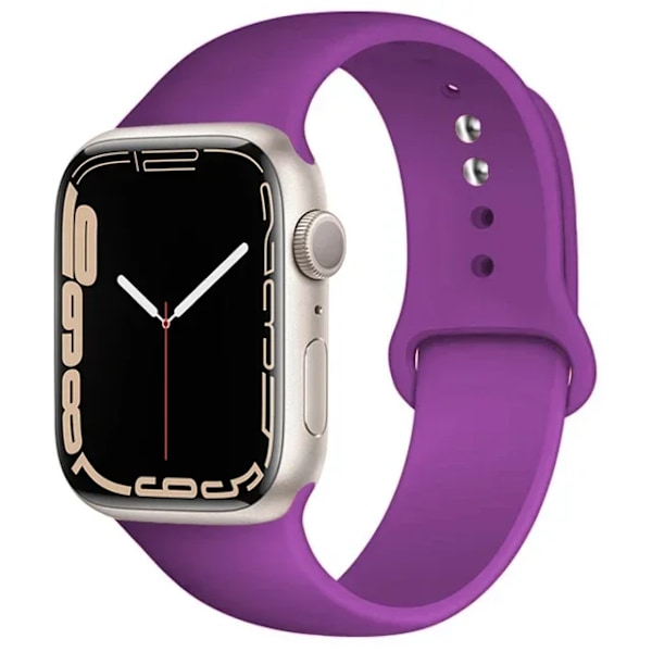 Silikonarmband för Apple Watch-armband 44mm 45mm 40mm 41mm 42-38mm 45 mm sportarmband iwatch serie 8 7 6 5 4 3 SE 9 Ultra 2 49mm 31 new purple 38 40 41 S10-42mm ML