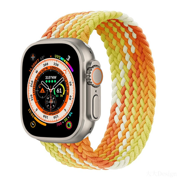 Strap För Apple Watch Band 44Mm 40Mm 45Mm 41Mm 49Mm 42Mm 38Mm Bragad Solo Loop Iwate Serie 9 Se 8 7 6 5 4 Ultra 2 Fragrant orange SS