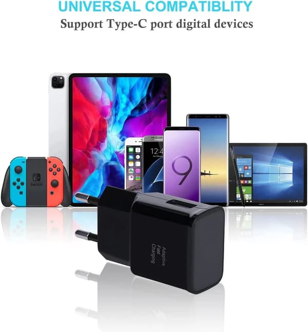 15W USB Snabbladdning 9V1.67A Reseladdare USB Ström För Samsung Galaxy S10 S8 S9 s20 Note 10 20 Plus EU black