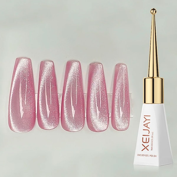 XEIJAYI Rosa Kattöga Gel Nagellack Keramisk Magnetisk Gel UV Semi-permanent Emaljer Lack Nagelmaterial För Professionella Gel TB80-2