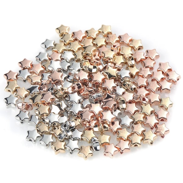 100 st Mix Plast CCB Beads Tube Star Heart Spacer Pärlor för smyckenstillverkning Armband Halsband DIY fyndtillbehör 1