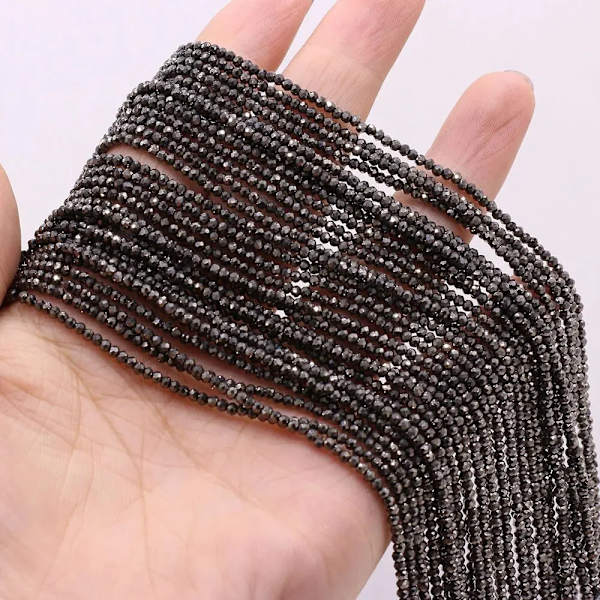 2 mm 2 st/ Set Natursten Spinell Färgglada Små Pärlor Fasettslipade glaspärlor för smyckestillverkning DIY Halsband Armband Tillbehör greener