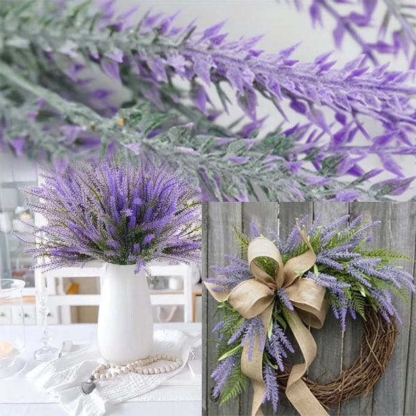 Konstgjorda lavendelhemblommor simulerar lila blommor plastdekoration för brudar bröllop trädgårdsdekoration 6 stycken 3 pieces