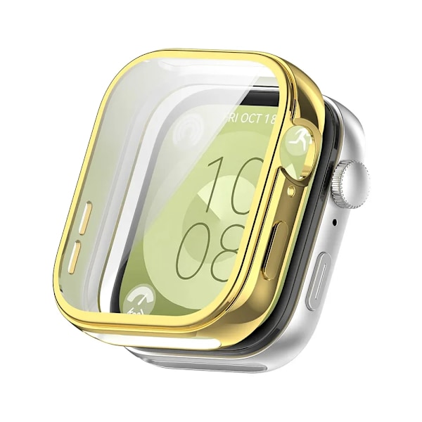 Fullständigt skydd för Huawei Watch Fit 3 SmartWatch TPU Skärmskydd Fodral Skyddsram Stötfångarskal för Huawei Fit3 Tillbehör gold Huawei Watch Fit 3