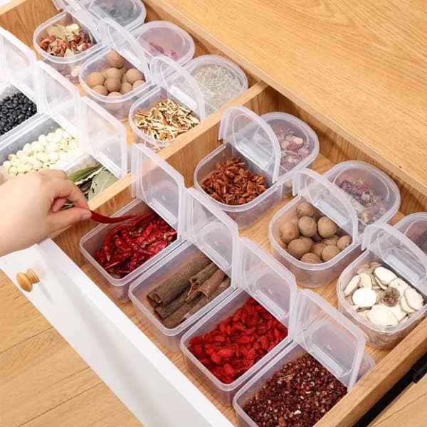 Förseglad Rektangulära Kylskåp Förvaringslåda Med Låg Plast Trasparent Crisper Food Containers Stackable Innehållslådor 600ml square