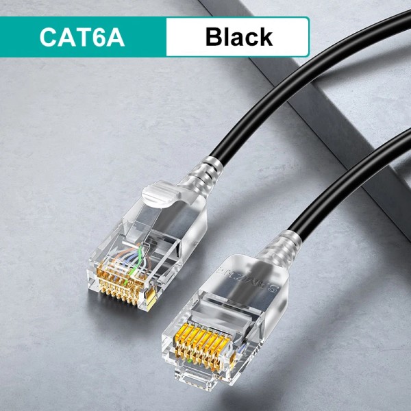 SAMZHE – kabel Ethernet Cat6A, kabel Lan Cat6, kabel för återupptagande av UTP för PC PS, Modem Internet, router Gigabit Cat 6, kabel Ethernet 20m Black Ethernet Cable