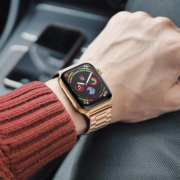 Armband för Apple Watch Band 44mm 40mm 45mm 41mm Ultra 2 49mm 42mm 44 45 mm Klockarmband Stålarmband iwatch Series 7 8 9 se 4 5 6 Rose Gold 42mm44mm45mm49mm