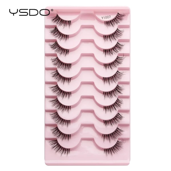 Lashes 3/10 Par Half Lashes Katt Öga Naturliga Långa Snor 3D Mink Ögonfransar Full Remsa Lashes Makeup Förlängning Verktyg 10 pairs-  Y1007
