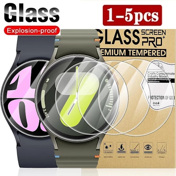 Härdat Glas för Samsung Galaxy Watch 7 6 5 4 44mm 40mm 46mm 47mm Skärmskydd Glasfilm Tillbehör för Samsung Watch Galaxy Watch5 40MM 5pcs Glass