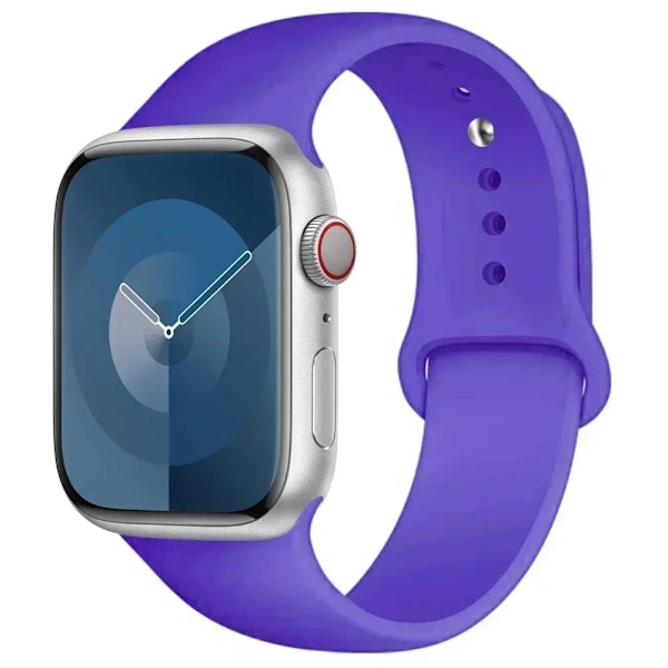 Original Silikonarmband för Apple Watch Band 44mm 38-40 42-46 41-45 46MM 49 mm Armband iwatch Serie 10 9 7 4 5 6 8 SE Ultra 2 3 Dark Pu 42 44 45 46 49mm- L