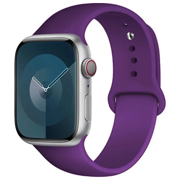 Silikonarmband för Apple Watch armband 44mm 45mm 40mm 41mm 42-38mm 45 mm sportarmband iwatch serie 8 7 6 5 4 3 SE 9 Ultra 2 49mm 45 Deep purple 49mm-42-44-45mm S-M