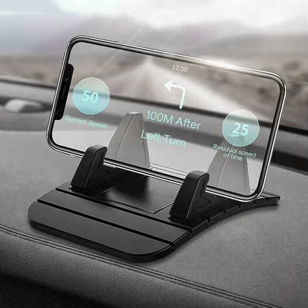 Biltelefonhållare Bilinstrumentbräda Halkfri Matta, GPS Navigationsfäste För iPhone Samsung Android Smartphones Nycklar black