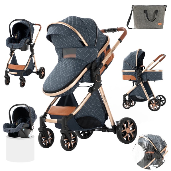 baby 3 i 1 Barnvagn för baby barnvagnar Baby lätt baby baby Hopfällbar baby V9 grey