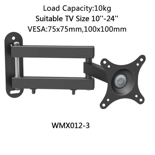 Support Väggmålning Universel Reglable för TV, Support Rotatif för Moniteur LCD LED de 14 till 32 Pouces, Panneau pio WMX012-3