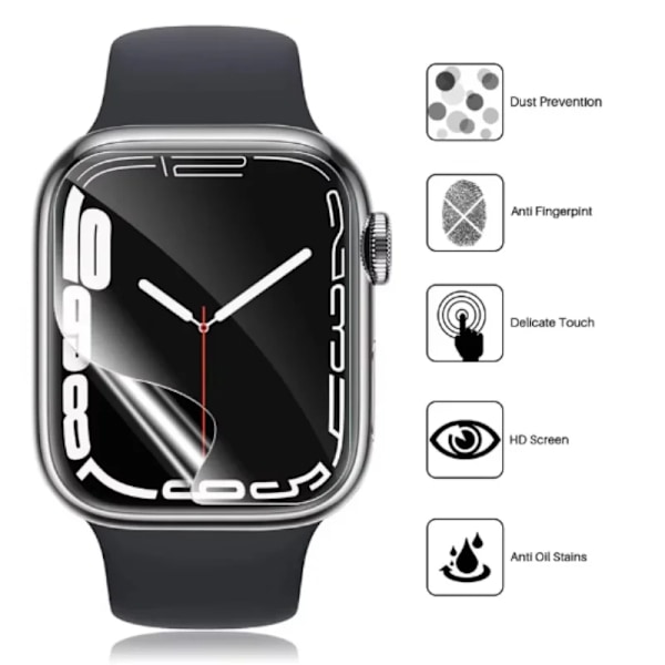 Skärmskyddsfilm för Apple Watch 45mm 41mm 40mm 46mm 42mm 44mm 38mm för mjuk hydrogelfilm iWatch Series 10 SE Ultra 2 49mm 1pcs 41mm Series 7 8 9