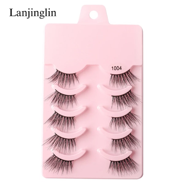 Half Eey Lashes 3/5/10 Par Nya Faux Mink Lashes Naturliga Falska Ögonfransar Wispy Fluffig Ögonfrans Extension Makeup Halv Lashes Verktyg 5pairs-1004