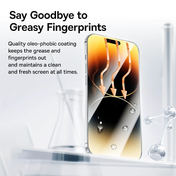 Baseus Skärmskydd för iPhone 15 14 13 Pro Max Corning Glas Anti Spy Fullt Härdat Glas Skydd för iPhone 15 Pro Plus Anti Spy Glass 1PC Corning Glass