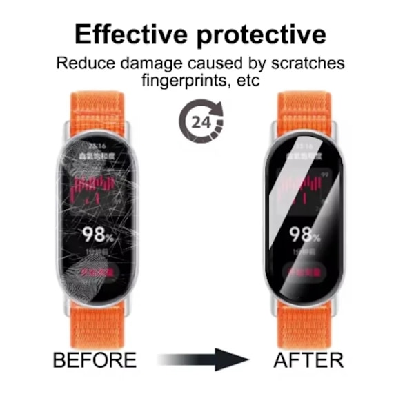 Böjd skärmskydd för Xaomi Mi Band 9 Full täckning Anti-repa för Xaomi Mi Band 9 Ej glas Smart klocka Skyddsfilm 3pcs For Mi Band 9