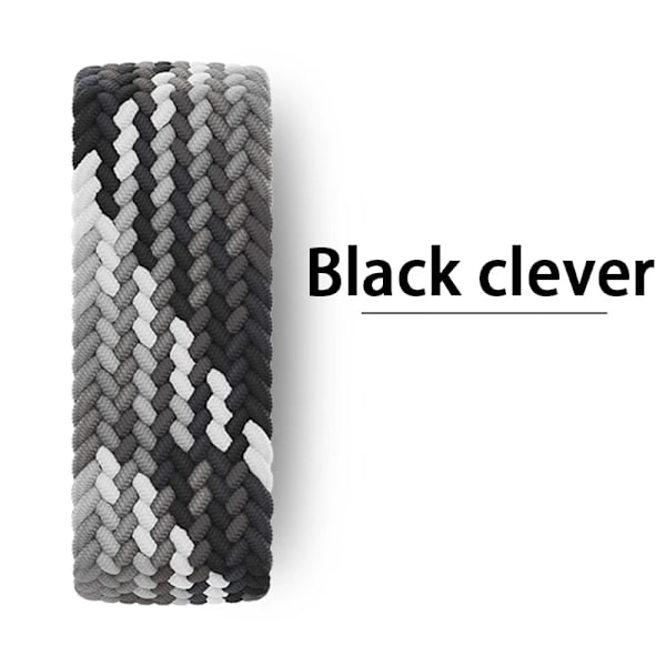 Flätat Solo Loop Armband för Apple Watch 44mm 45mm 42mm 40mm 41mm 46mm Armband correa iwatch Series Ultra 2 10 9 SE 8 7 6 5 Rem Black clever M