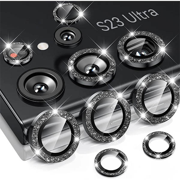 Lämplig För Samsung Galaxy S25Ultra S23 S24 Ultra S24 Plus S22Ultra Diamant Glänsande Färgglad Mobiltelefon Linsskyddsfilm Black Diamond For Samsung S25