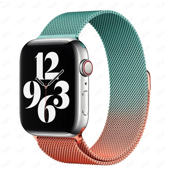 Milanese Loop för Apple Watch armband 44mm 40mm 45mm 41mm 42-38-44mm rem ultra 2 49mm metallarmband iwatch series 9 8 7 6 SE 5 4 3 Red blue 41 41mm-40mm-38mm