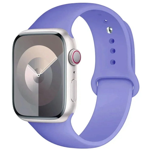 Silikonarmband för Apple Watch Band Ultra 2 49mm 45mm 44mm 41mm 40mm 38mm Correa Armband IWatch Series 9 8 7 5 4 3 8 6 SE 44mm Lavender 42mm44mm45mm49mm L