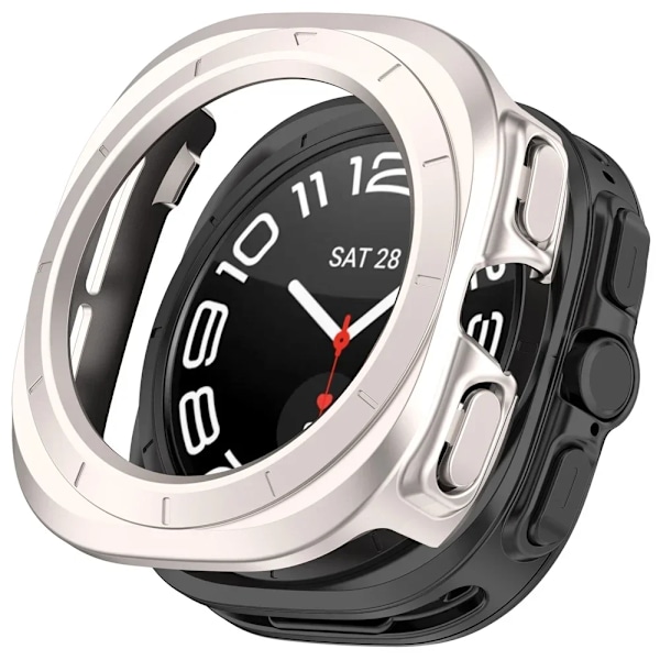 Matt Klockskydd För Samsung Galaxy Watch Ultra Skal Watch 7 Ultra 47mm PC Heltäckande Skyddande Stötfångare Fodral Tillbehör Starlight Galaxy Watch Ultra